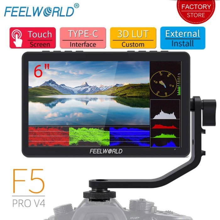 FEELWORLD F5 Pro V4 6 Inch Touch Screen DSLR Camera Field Monitor with 3D LUT 4K HDMI 5V Type-c - Image 1