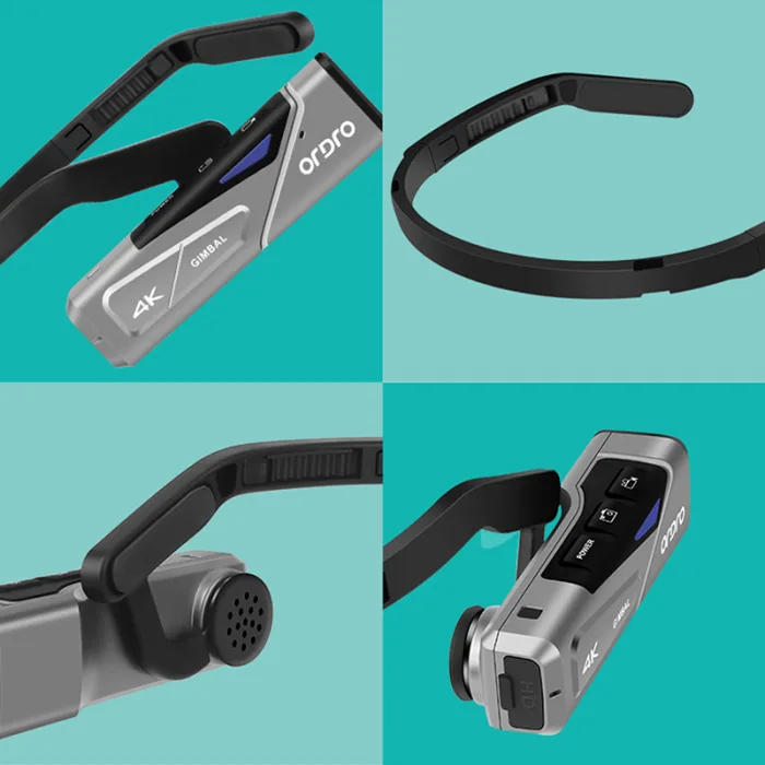 Ordro EP7 FPV Mini Head Wearable 4K Camera with Gimbal Stabilizer and Remote Controller - Image 3