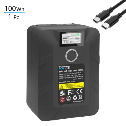 Probty V Mount Battery 100W with V-Lock lithium battery With USB and Type-C USB Port