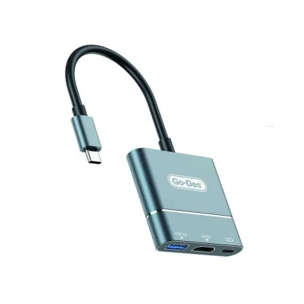 Go-Des 3in1 USB-C Hub Multifuncion Adapter GD-6827