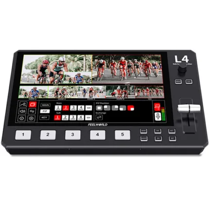 FEELWORLD L4 Mini-HDMI Live Stream Switcher with 10.1" LCD Monitor for Live Streaming