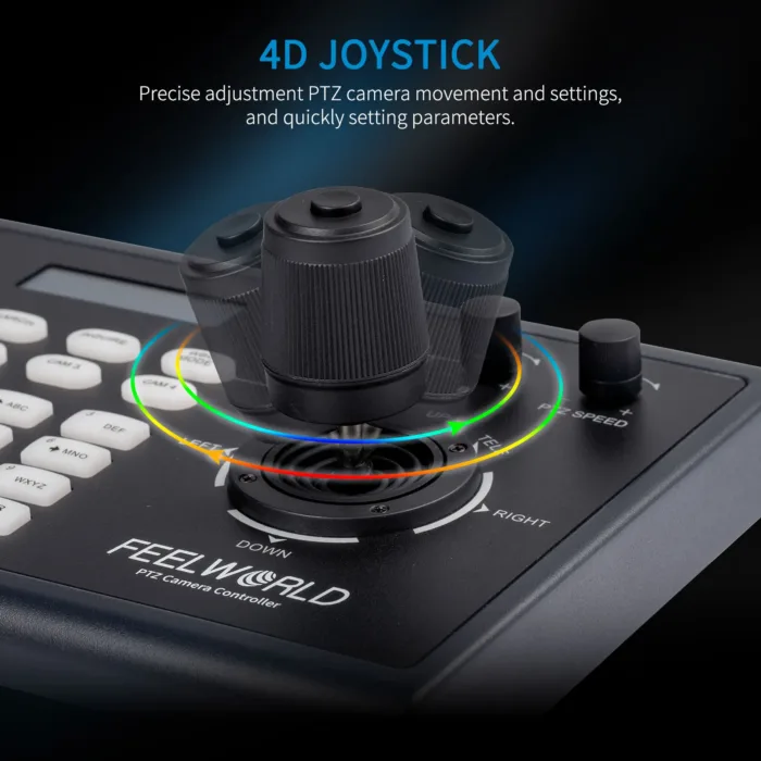 FEELWORLD KBC10 PTZ Camera Controller with Joystick and Keyboard Control PoE Supported Multiple Control and Network Protocol - Image 8