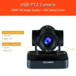 FEELWORLD USB10X PTZ Video Conference Camera With 10X Optical Zoom USB 2.0 Full HD 1080P Live Streaming Support Zoom Youtube and others - Image 5