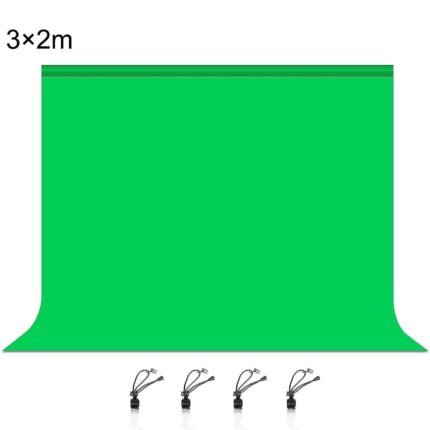Xria Green Screen 3X2m 10X6.5 Ft Solid Color Backdrop Photographic Background Washable Cloth For Photo Studio Video Chroma Key (Green)