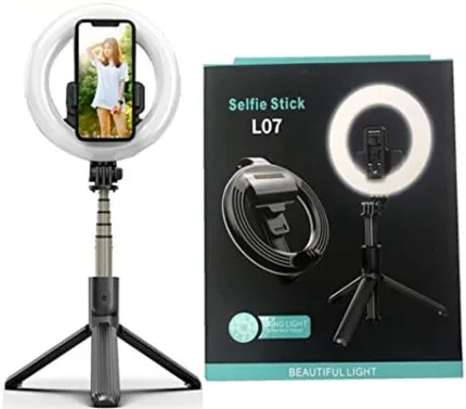 L07 Ring Light Foldable Wireless Selfie Stick Tripod