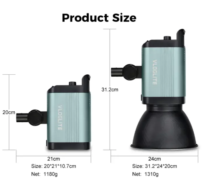 VLOGLITE P100 Professional Photography Video Fill Light 100W High Powerful Bright COB LED Light - Image 7