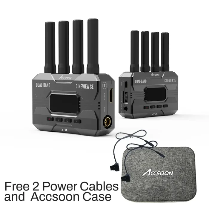 Accsoon CineView SE SDI/HDMI Wireless Video Transmission System with 2 Power Cables and 1 Case Free - Image 1