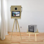 Xria Vintage Wooden Photo Booth with 15.6 inch Touch Screen Selfie Photobooth Compitable with DSLR Cameras for Weddings Parties anda Events - Image 6