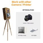 Xria Vintage Wooden Photo Booth with 15.6 inch Touch Screen Selfie Photobooth Compitable with DSLR Cameras for Weddings Parties anda Events - Image 4