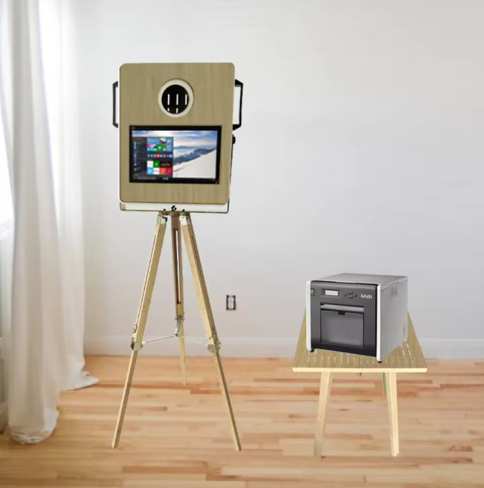 Xria Vintage Wooden Photo Booth with 15.6 inch Touch Screen Selfie Photobooth Compitable with DSLR Cameras for Weddings Parties anda Events - Image 6